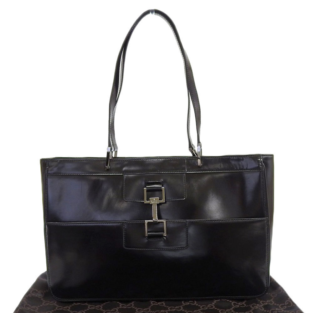 Gucci Patent Leather Tote Bag Black